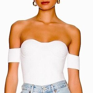 Helmut Lang Contour Ribbed Bustier Top, NEW